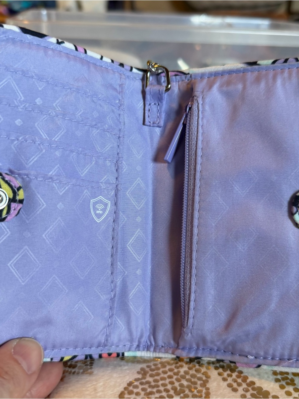 Vera Bradley Lavender Floral Quilted Wallet